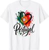 J'aime le Portugal Vacances Voyage Cœur Drapeau Design Touristique T-Shirt