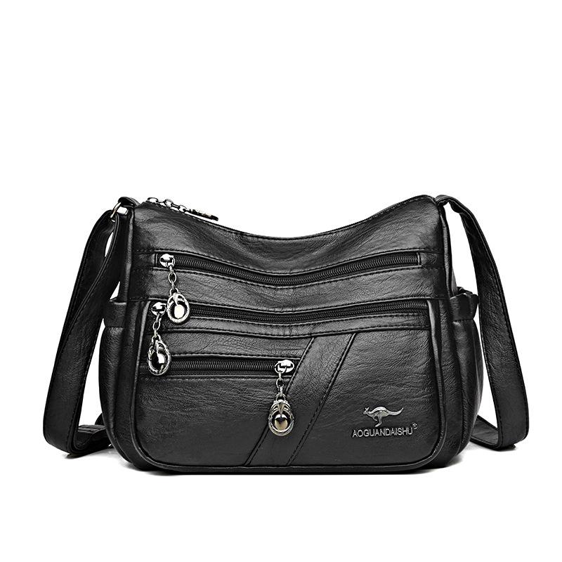 2025 Soft Leather Handbag for Women - Stylish, Simple Crossbody & Shoulder Bag for Middle-Aged Ladies