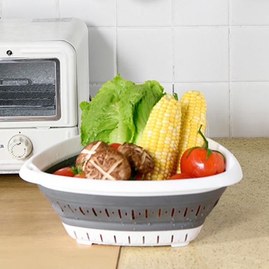 Foldable Basket Kitchen with Hanging Holes Drain Strainer