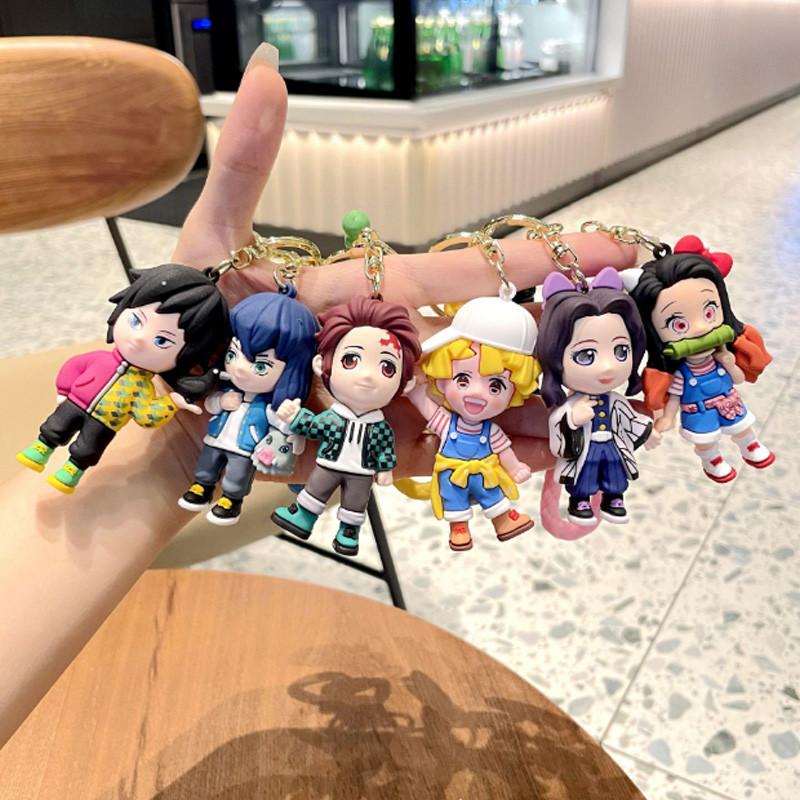 Charming Kimetsu No Yaiba Character Keychains Cute Gifts For Couples And Friends