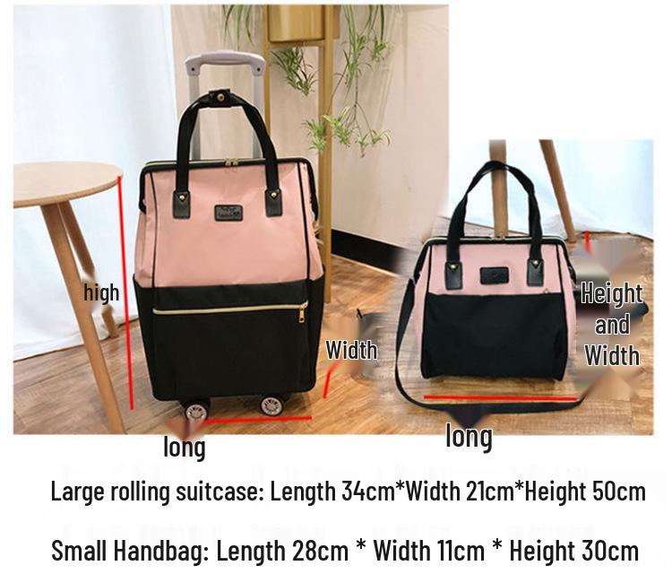 Lightweight Universal Wheeled Backpack: Large Capacity, Double Shoulder, Handheld, Travel-Friendly Luggage Bag