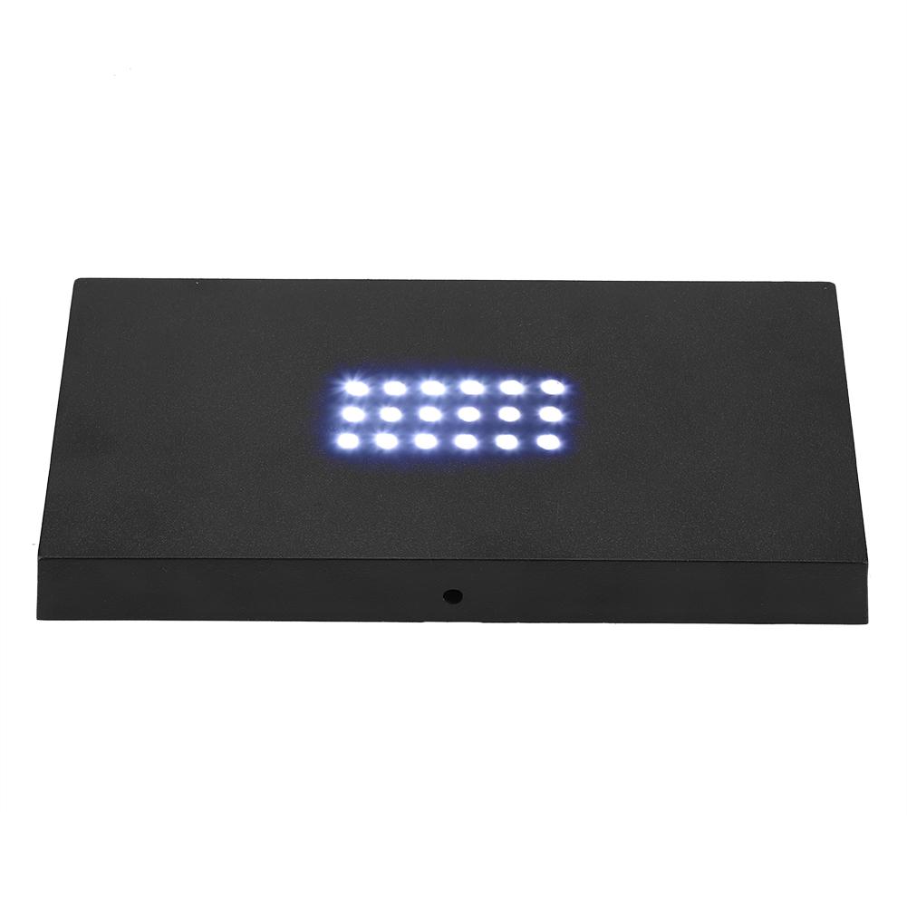 LED Light Lamp Display Stand Glass Art Base Holder (Colorful Light S)