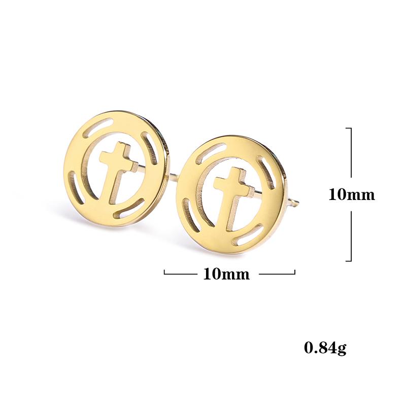 Teamer Korean Fashion Earrings Trendy 2026 Stainless Steel Stud Earrings for Women Pentagram Heart Cross Moon Minimalist Jewelry