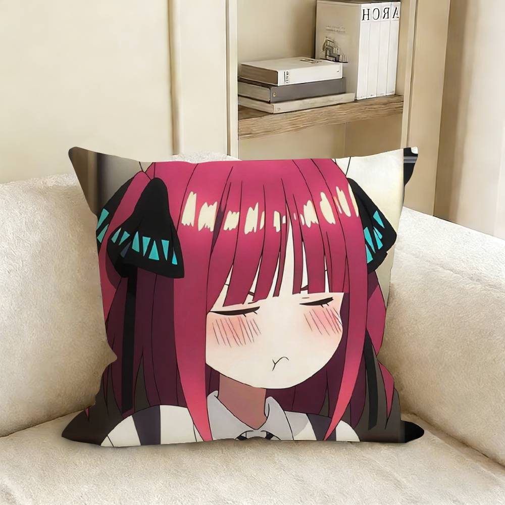 NNino NNakano Anime Various Sizes Square Pillow Case For Car Home Bedchamber Decor