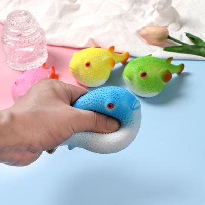 TPR Pufferfish Squeeze Pinch Toy Pufferfish Pufferfish Pinch Music Vent Toy  Office Workers