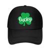 Lucky Clover Baseball Cap Distressed Solid Color Dad Hats Lightweight Adjustable St Patricks Day H Mesh Baseball Cap