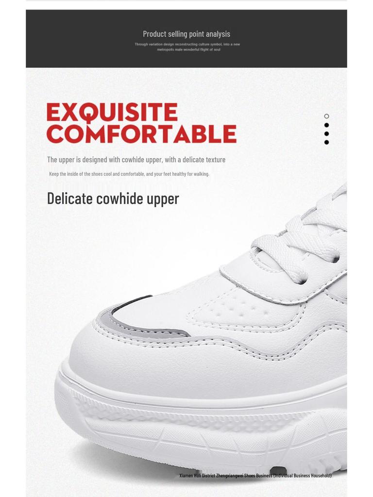 Herren 2025 Echte Leder Freizeitsportschuhe: Höhenerhöhend, Rutschfest, Atmungsaktives Mesh