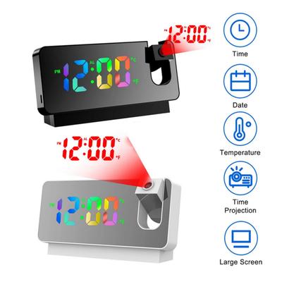 1 Set 180-Grad-Rotation Led Digital Projektion Wecker Mute Elektronische Uhr Decke Projektor