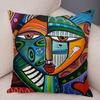 Abstract Painting Cushion Cover Decoration Nordic Style Colorful Cartoon Girl Pillowcase Sofa Home