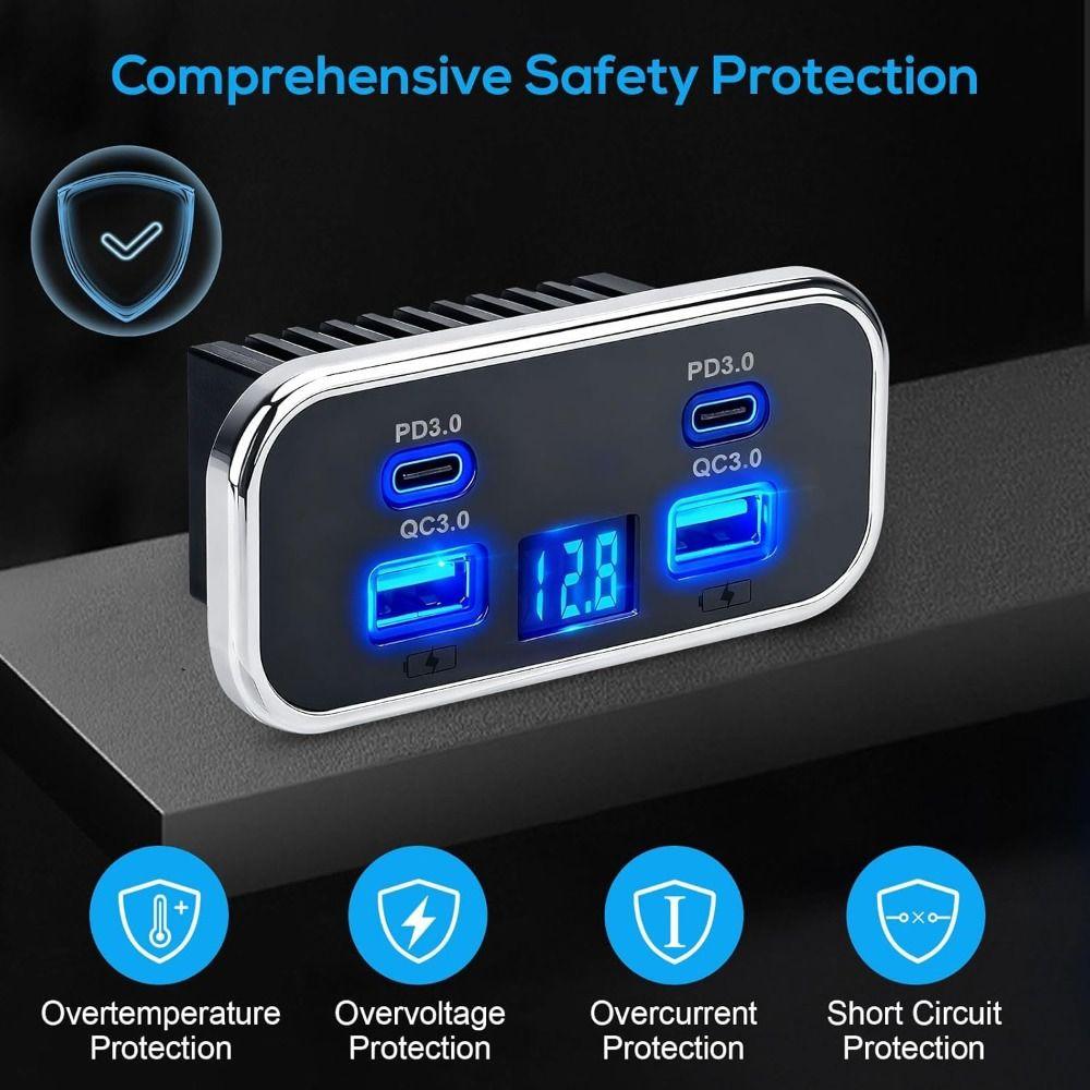 Fast Charging USB C Charger Multi-Port Charge Socket Professional RV USB Outlet  Camping