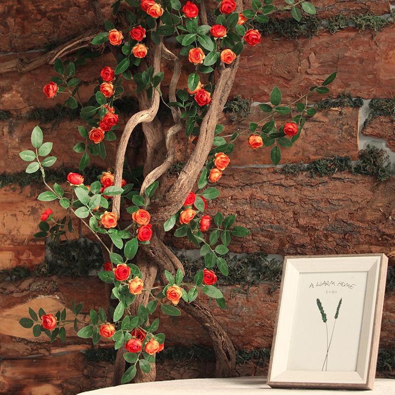 Artificial Rose Vine Wall Decor for Air Conditioner Pipes