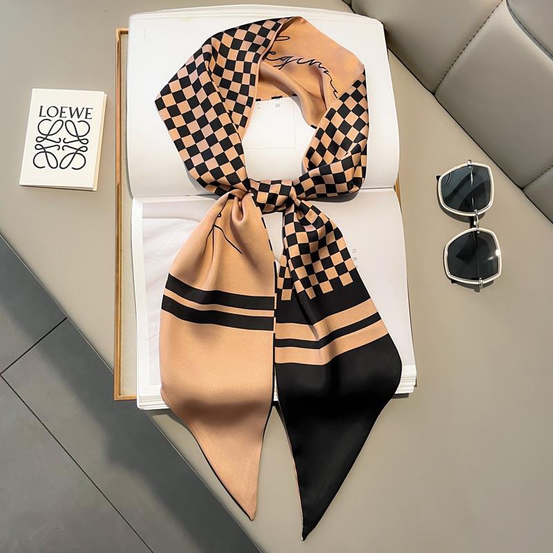 Luxury Long Silk Scarf Female Floarl Print Thin Narrow Scarf Bag Hair Band Ribbon Scarfs Women Neckerchief 15*150cm