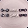Flower Chinese Cheongsam Buckle, Cape Cloak Clasp, Fasteners Button, Sew On Hook and Eye Brooch Clip, 5 Pairs