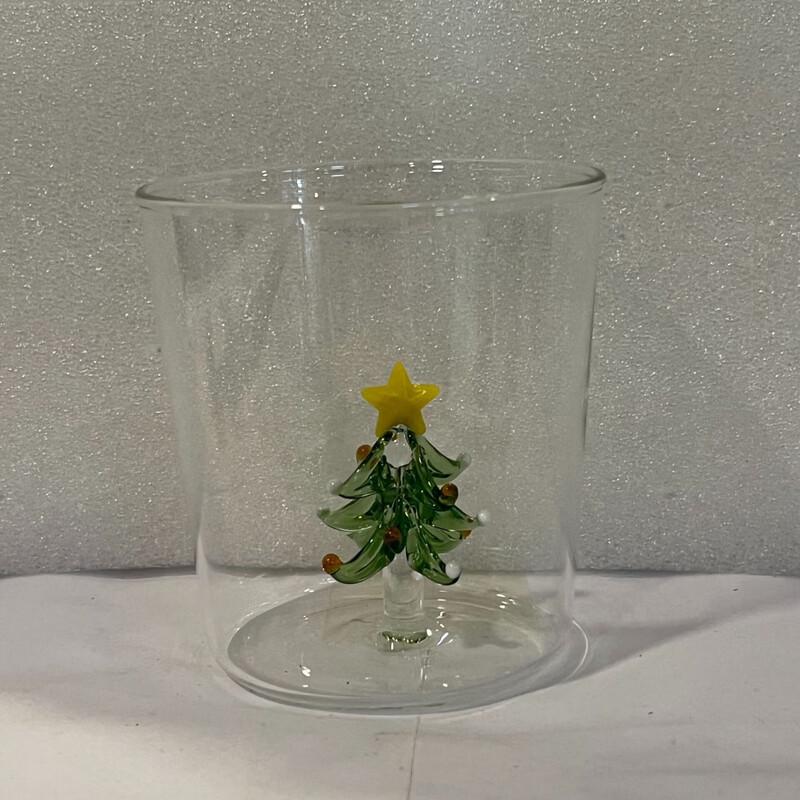 Christmas Cartoon Handleless Glass Cup