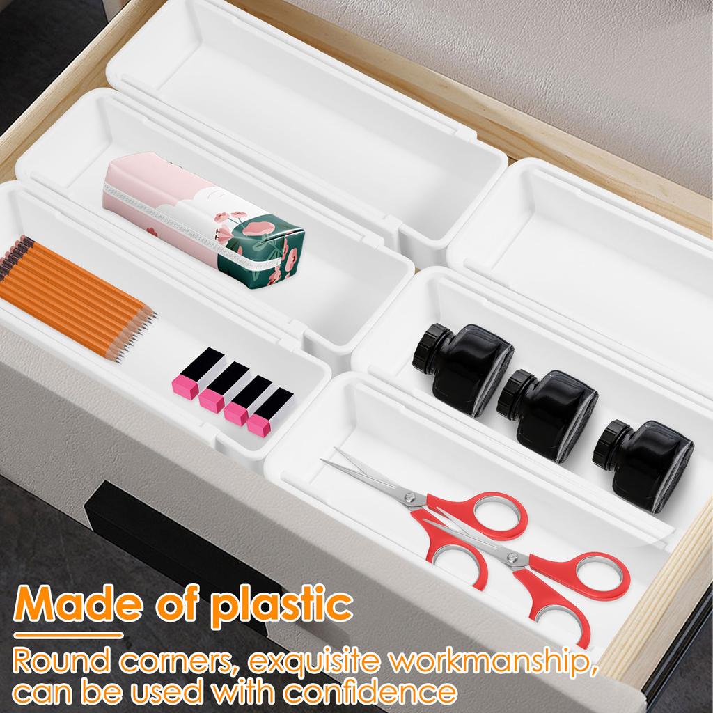 8Pcs Expandable Storage Box Multipurpose Drawer Organizer Set Table Jewelry Box For Home Kitchen Drawer Holder
