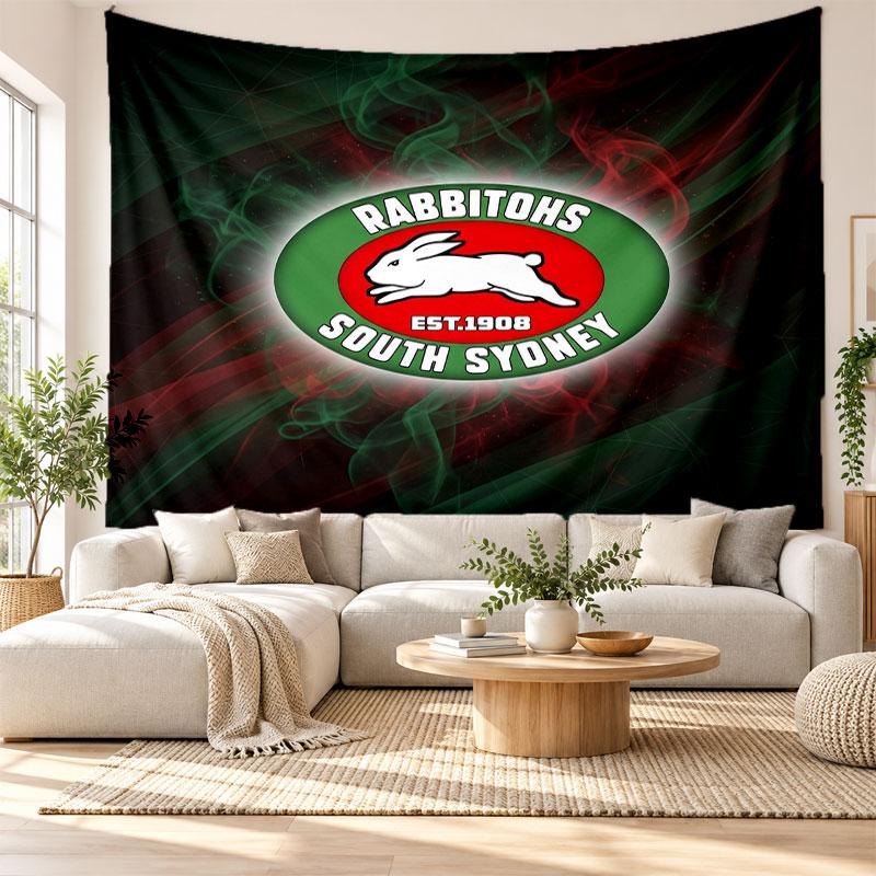 South Sydney Rabbitohs Wall Tapestry, Soft Fabric Wall Hanging, Decorative Backdrop For Bedroom Home Wall Art