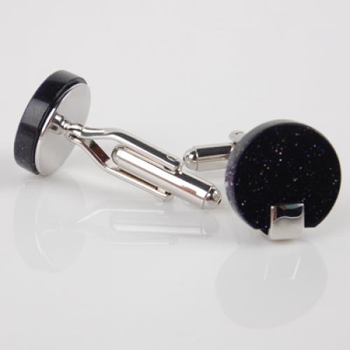 Pair Of Fashionable Men Round Shaped Cufflinks Office Meeting Events Anniversary Supplies Black