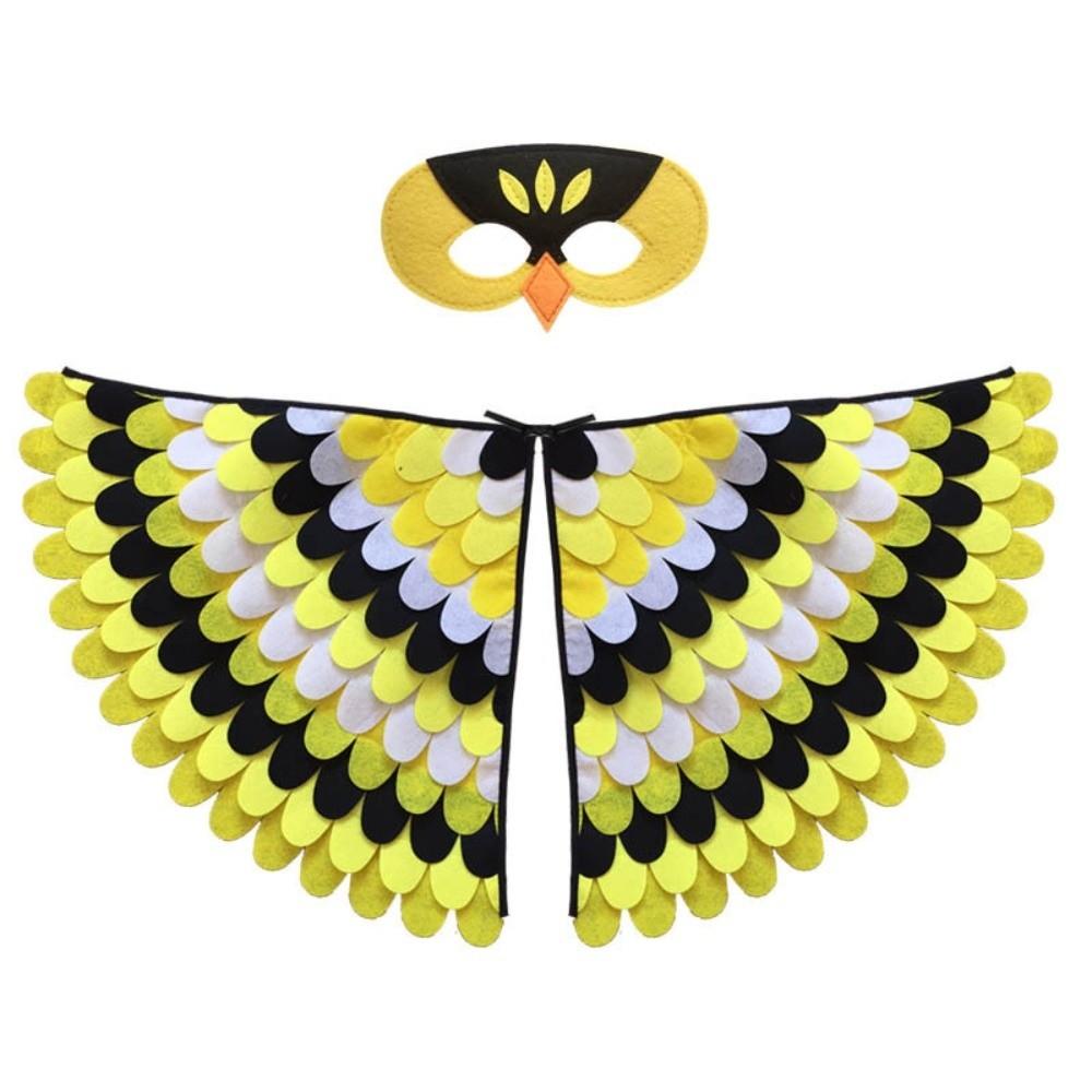 Bird Wings Halloween Cloak with Mask Felt Cloth Cape Mask Set  Stage Performance