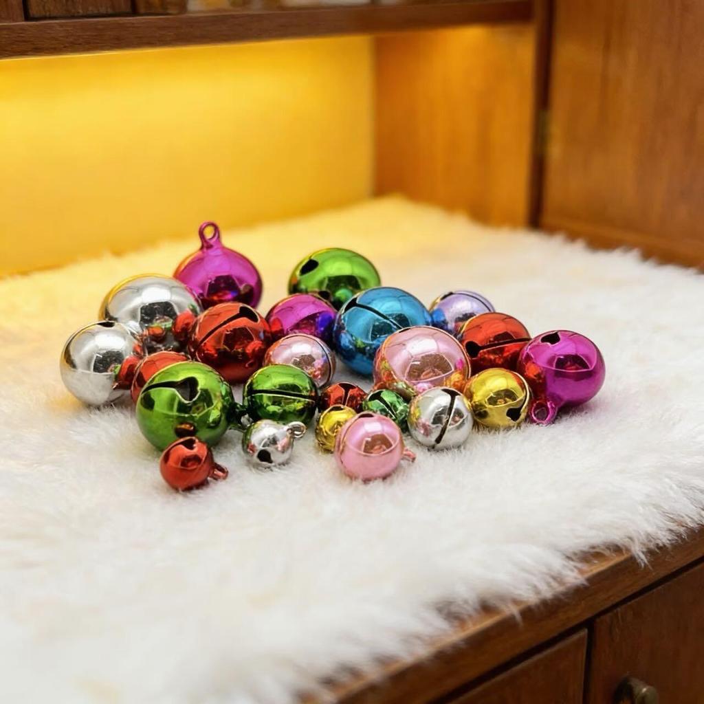 Colored Single-Tone Jingle Bell Charms for DIY Jewelry and Christmas Decorations