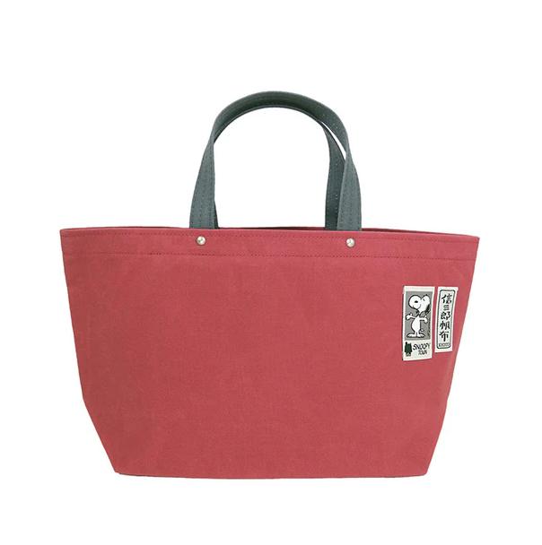 PEANUTS Snoopy PEANUTS  Ichizawa Shinzaburo Hanpu Horizontal Tote Bag M Red