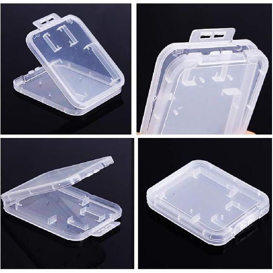 Clear Plastic Memory Card Case Compatible with SD SDHC SDXC Micro SD T-Flash Card (10 PCS)