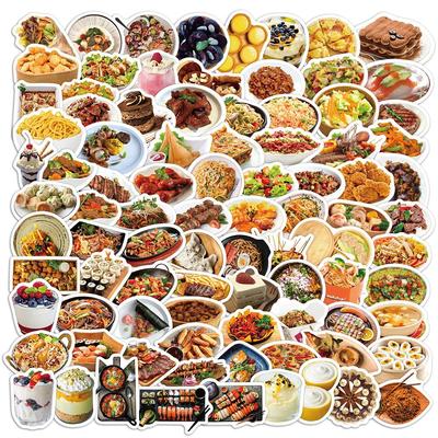 90pcs/set Cartoon Clip Art Series Food Theme PVC Waterproof Sticker