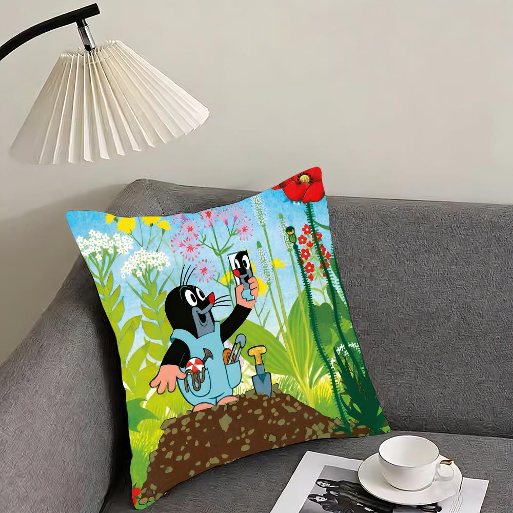 

TThe LittleE Mole Cartoon Cushion Cover Pillowcase Ultra Soft Skin Friendly Fabric Cloud Like Comfort Concealed Zipper 30x30cm