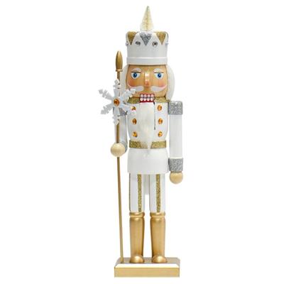 Sparkling Golden Nutcrackers Figurine Unique Gold Snowflake Nutcrackers Sculptures Festival Holiday Table Decoration