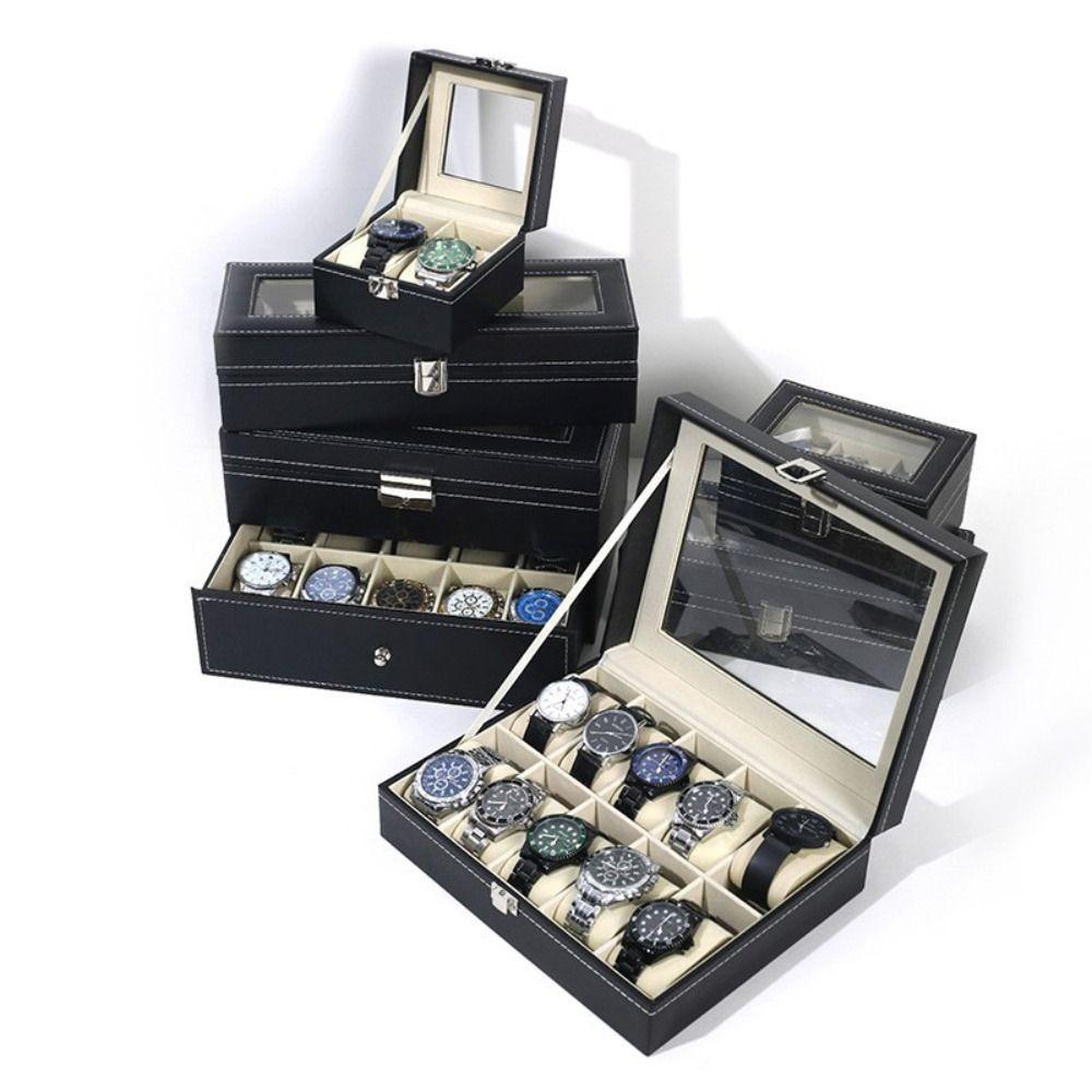 Lockable Jewelry Box Removable Watch Pillows Watch Organizer Fashion Watch Display Box  Women