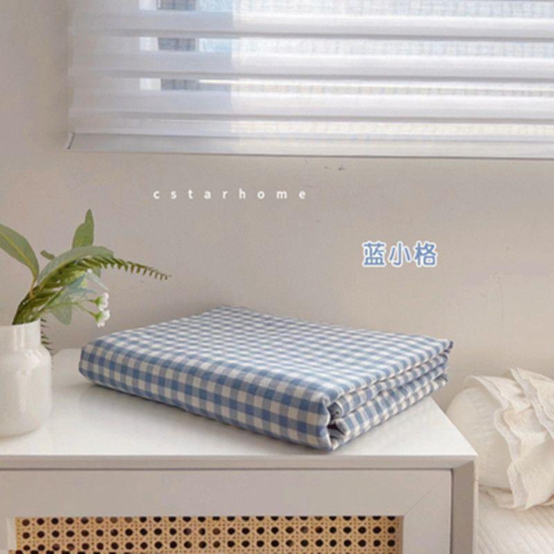 New Arrival Ins Plaid Thick Skin-Friendly Bed Sheet, Single Size For Dormitory Bedroom
