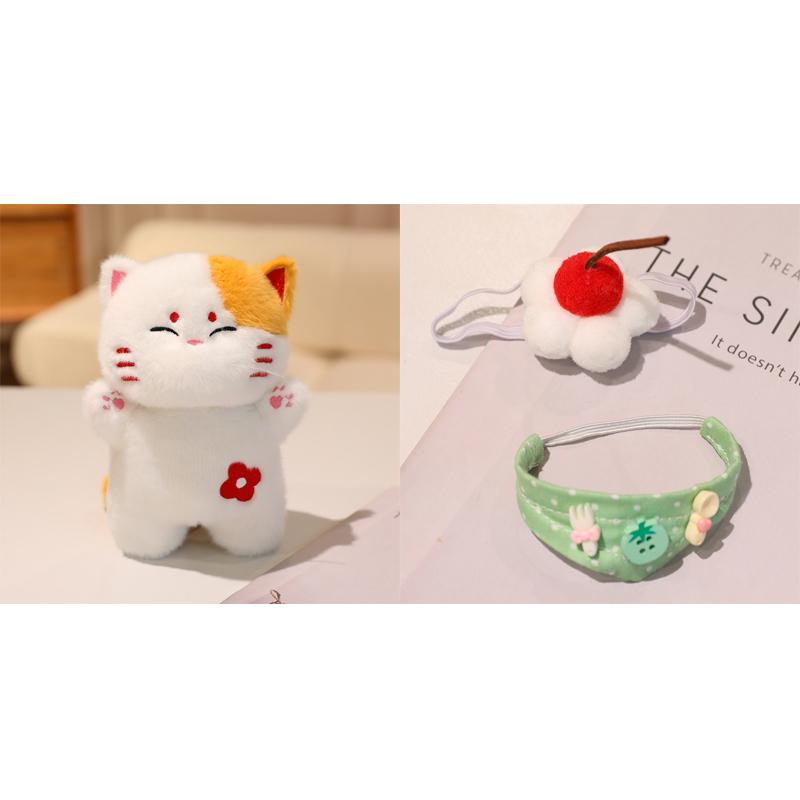 1Pc 20CM Kawaii Cat Plush Doll Toy Cartoon Ragdoll Cat Lucky Cat Siamese Cat with Accessories Stuffed Soft Animal Doll Gifts