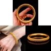 Gold Plated Hollow Floral Design Gothic Style Leather Bracelet For Ladies