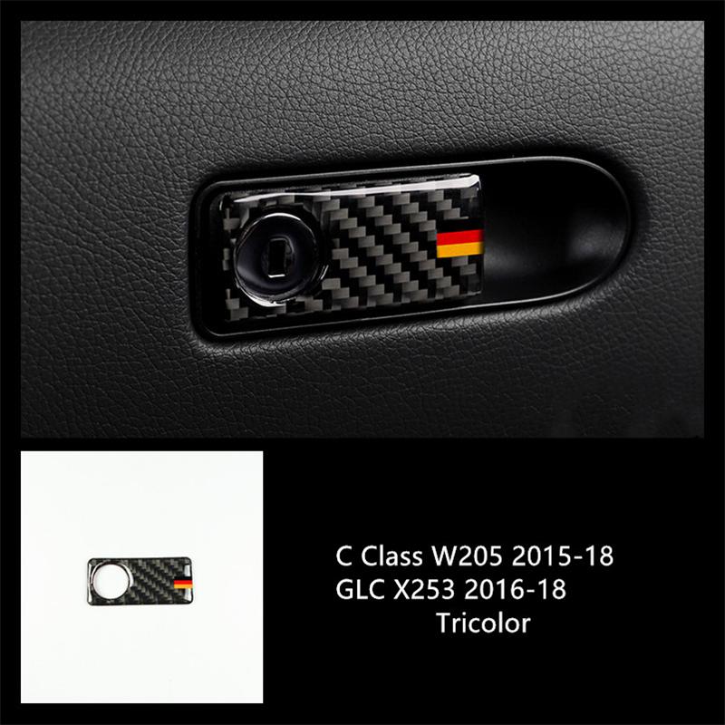 Carbon Fiber Front Door Panel Decoration Cover Trim 2Pcs For Mercedes Benz C Class W205 GLC X253 2015-2018 Car Accessories
