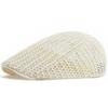 Cappello Uncinetto Estivo Sottile Donna Moda Berretto a Rete Casual Uomo Cappellino Newsboy Intrecciato Visiera Piatta Cappello Donna Per 56-60cm Regolabile