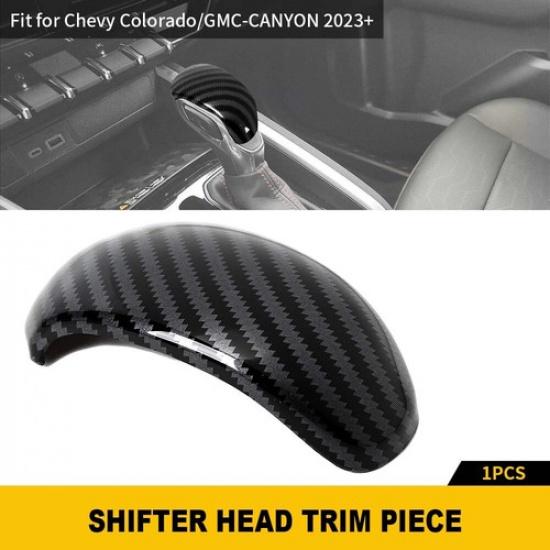 Carbon Gear Shift Control Bezel Head Knob Trim Cover for Chevy Colorado 24