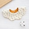 Ins Double-sided Cotton Waterproof Bib Crepe 360-degree Rotating Saliva Towel Children's Breathable Gauze Baby Bib