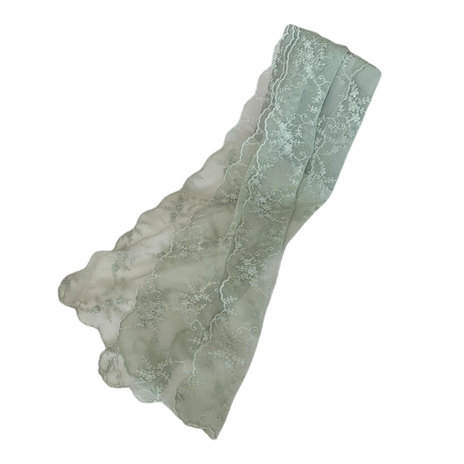 

Elegant Lace Scarf With Flower Pattern Designs French Styles Shawl Wrap Hairband For Daily Wear Spring Hair Decoration зелений