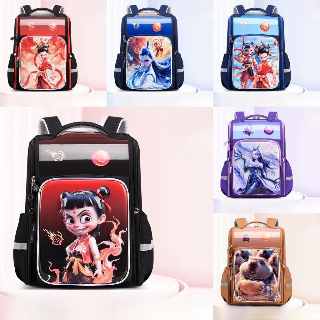 Children Nezha Cartoon Backpack With Spacious Storage For Students Elementary