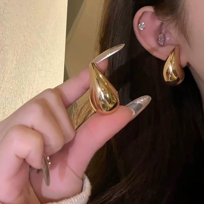 Neue trendige klobige Wassertropfen-Ohrringe für Frauen Persönlichkeit glänzende Tropfenohrringe Boho Teardrop-Ohrringe Mädchen Modeschmuck Geschenke