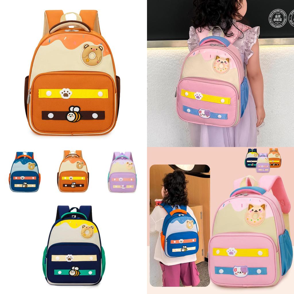 Trendy Lightweight Nylon Backpack For Kids Featuring Adorable Cartoon Design