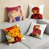 EElliot Anime PPizza Pillow Case Antidustmite Pillowcase Invisible Zipper Silky Short Plush Sofa Cushion Cover