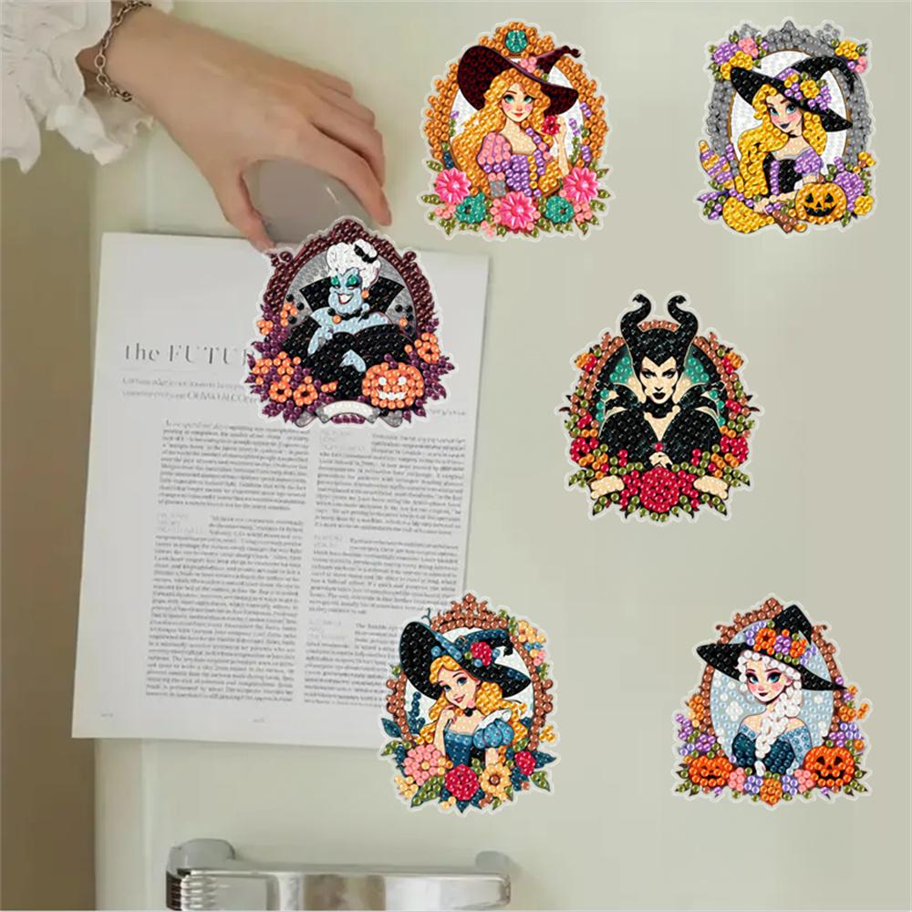

6pcs/Set The Princess Diamond Painting Magnets for Refrigerator Diamond Art Fridge Magnets for Adults Diamond Art Refrigerator Magnets Kits