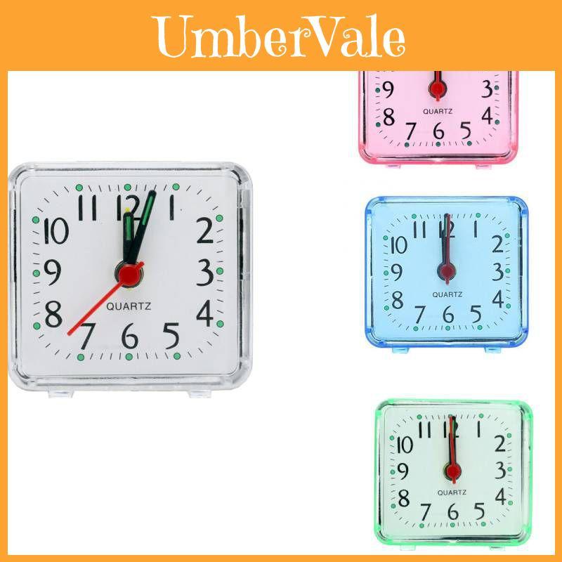 Candy-colored Bedroom Alarm Clock Portable Analog Dial Square Ornament