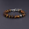 COAI Bracelet Chanceux Oeil de Tigre 8mm Fleur de Lys