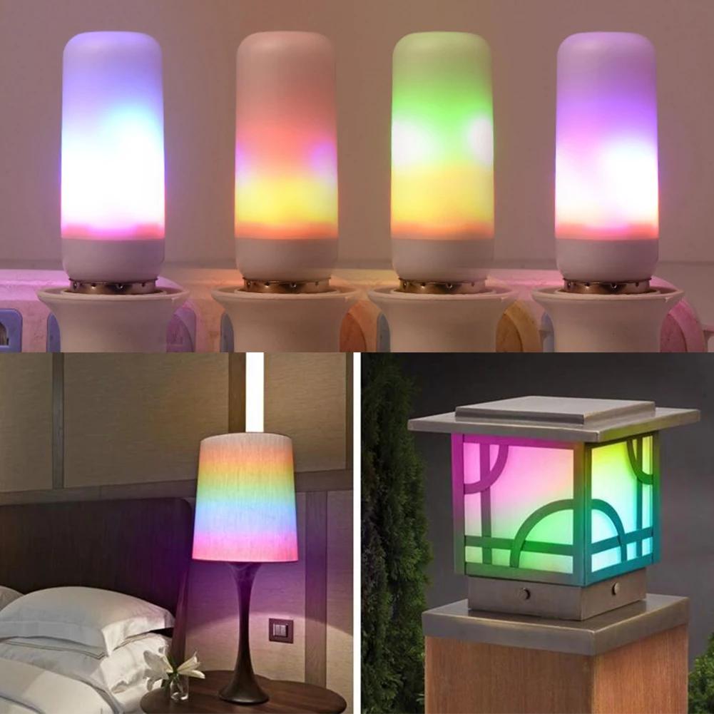LED Flicker Flame Light Bulb Simulated Burning Fire Effect E27E26 Lamp Xmas Party Decorations Flickering Outdoor Four mode Light