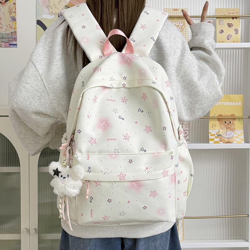 Schoolbag High-value Mori Sweet Star Printed Backpack Spring New Primary School Students Spring Outing Research Cute Little Backpack