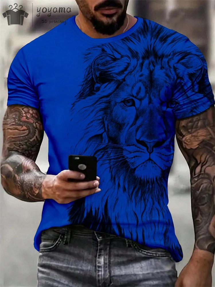 Ropa de Hombre Estampado de León de Verano Camiseta Manga Corta para Hombre Camiseta para Hombre Ropa con Estampado de León Ropa de Diseñador para Hombre Camiseta Oversize para Hombre