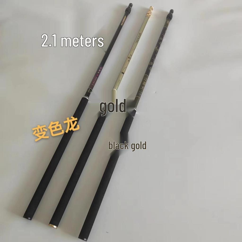 1.2m Black Carbon Fiber Landing Net Pole with Extended Handle for Fishing