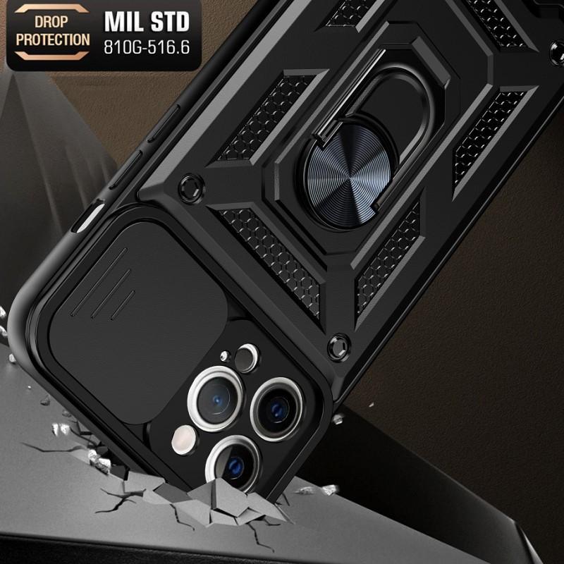 Applicable to iPhone17Pro window push mobile phone case Apple 15 cis armor car 16 Sergeant X ring bracket protective case