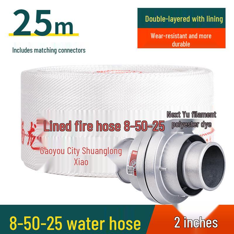 2,5-Zoll Typ 8 Hochdruck-Feuerwehrschlauch, 65 Nationalstandard, Erhältlich in 20/25 Metern, mit Polyurethan-Wasserschlauch, Tasche und Pistolenkupplung
